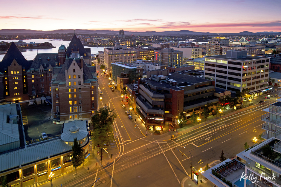 Downtown Victoria, British Columbia, Canada, sunset, city, ocean,