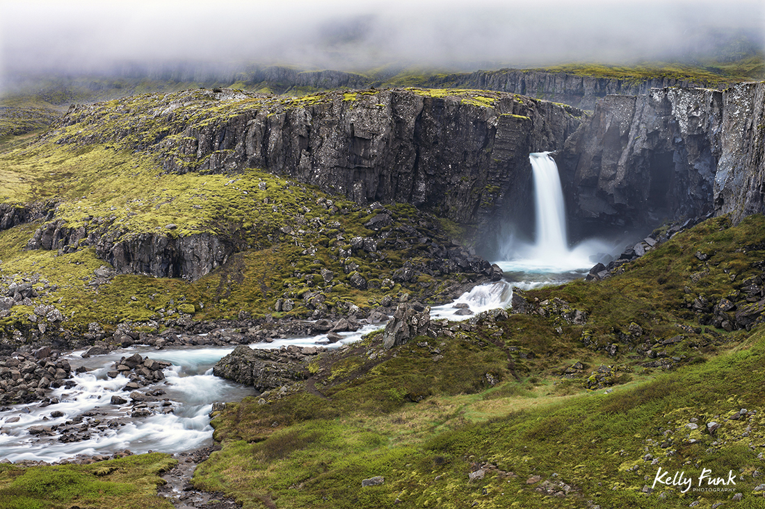 Waterfall in the north eastern highlands of Iceland, Europe