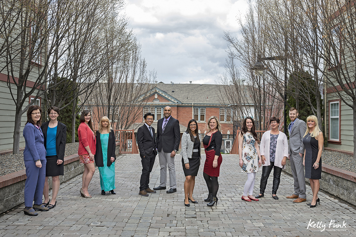Partners, associates and staff of Chahal and Priddle LLP during a commercial branding shoot in Kamloops, British Columbia, Canada