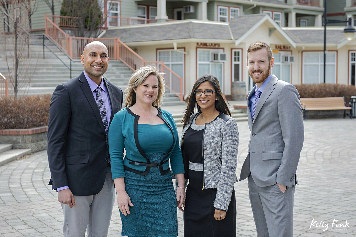 Partners and associates of Chahal and Priddle LLP during a commercial branding shoot in Kamloops, British Columbia, Canada