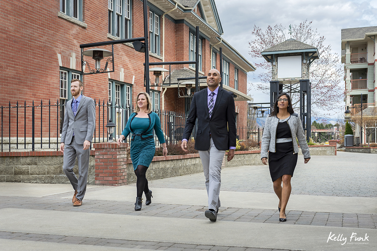 Partners and associates of Chahal and Priddle LLP during a commercial branding shoot in Kamloops, British Columbia, Canada