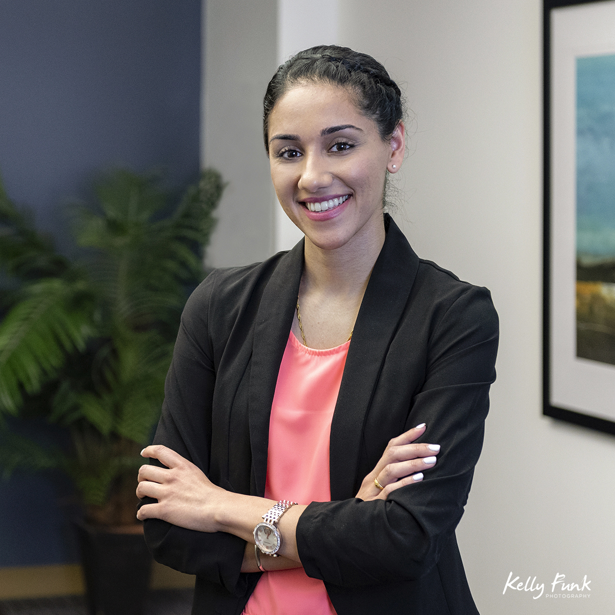 Portrait of a young woman working for RBC in Kamloops, British Columbia, Canada