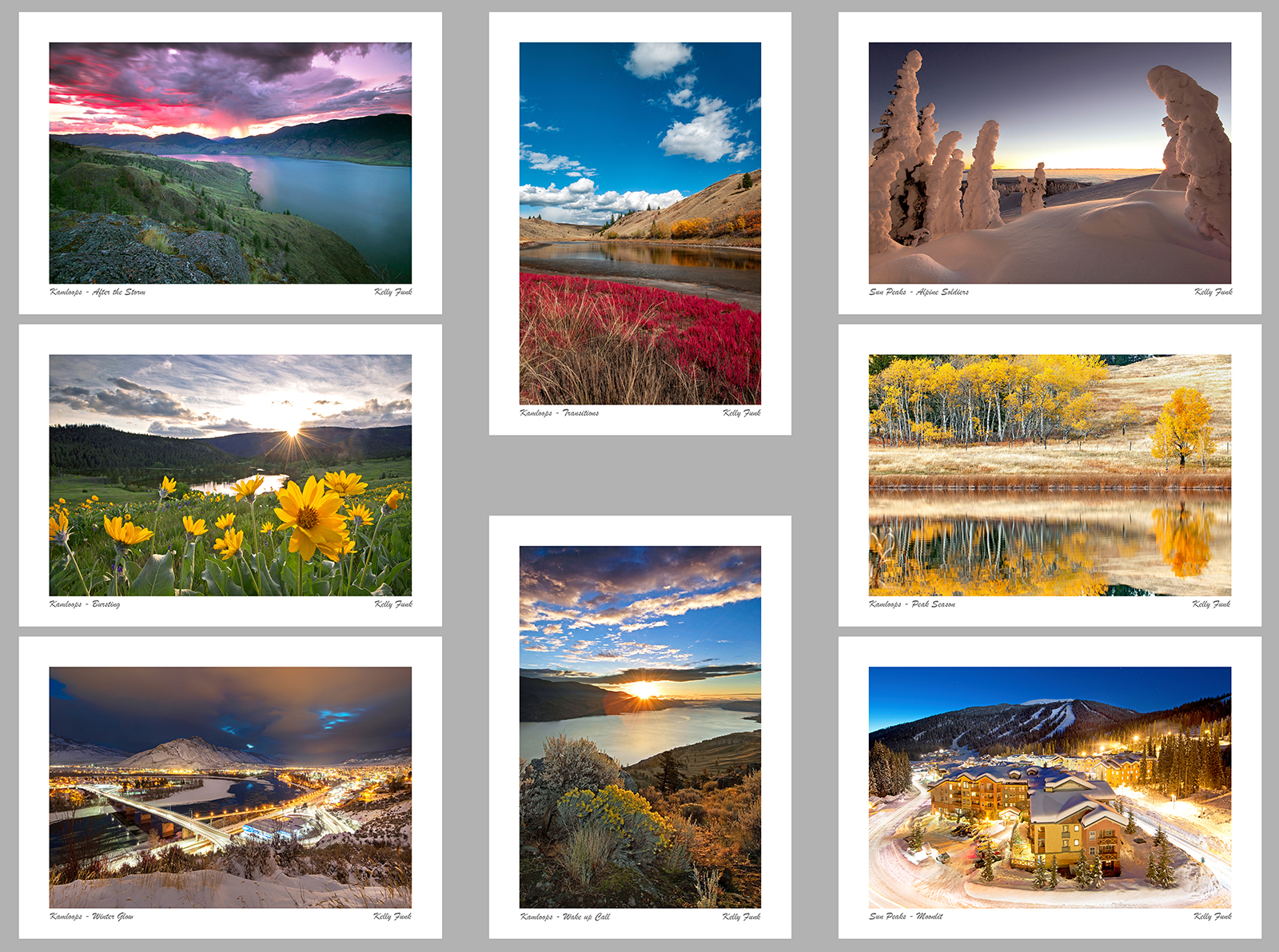 examples of corporate greeting cards from the Kamloops and Sun Peaks areas of BC, Canada