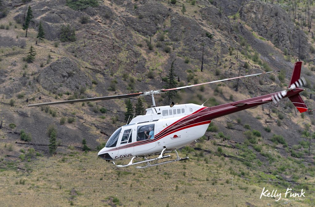 Helicopter rides at the Merritt airport, British Columbia, Thompson Nicola region, Canada