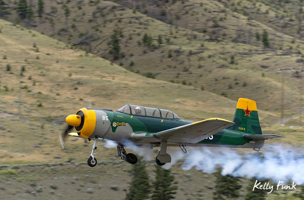 World war 2 fighter plane on display at the Merritt, British Columbia airshow, Thompson Nicola region, Canada