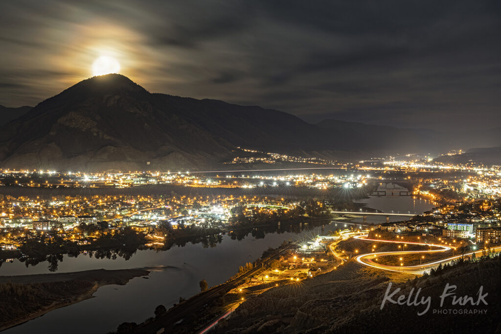 Moonrise over Kamloops